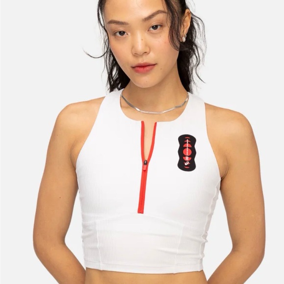Bandit White and Red Athletic Crop Top - Picture 4 of 6